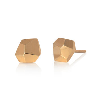 Gold Plated Silver Nugget Studs, 2 of 5
