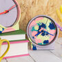 Lilac And Neon Marbled Jesmonite Clock, thumbnail 4 of 6