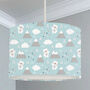 Mountains And Teddy Bears Lampshade, Blue, thumbnail 1 of 2