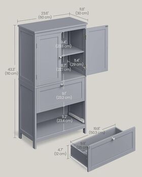 Bathroom Cabinet Freestanding Kitchen Storage Unit, 11 of 11
