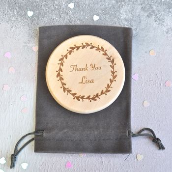 Personalised Floral Thank You Compact Mirror, 3 of 3