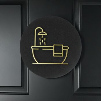 Bathroom Door Sign With Raised Bath Design, 5 of 7