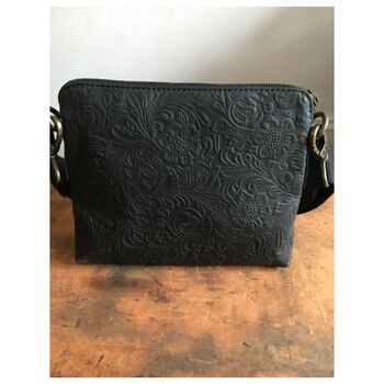 Elsie Bag Black Leather, Floral, 2 of 6