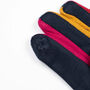 Navy Blue Gloves With A Pop Of Colour, thumbnail 5 of 5