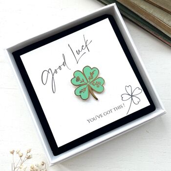 Four Leaf Clover Lucky Enamel Pin, 4 of 12