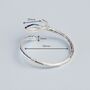 Sterling Silver Blue And Green Leaf Adjustable Ring, thumbnail 2 of 4