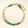 Gold Plated Green Ombre Stone Beaded Bracelet, thumbnail 1 of 4