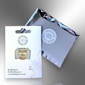 Coffee And Books Hard Enamel Pin Badge, Gifts For Book Lovers, 5 of 8