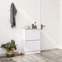 Slim Shoe Cabinet With Flip Doors For Narrow Entrances, thumbnail 2 of 10