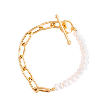 Pearl And Long Link Chain Bracelet, 3 of 3