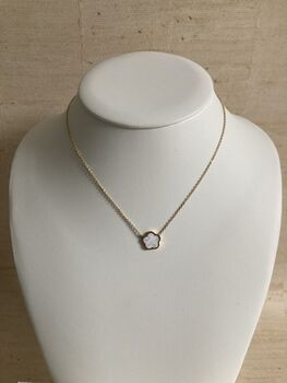 Five Leaf White Single Clover Necklace, 3 of 5