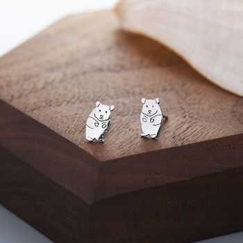 Kawaii Hamster Stud Earrings Sterling Silver, 7 of 12