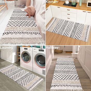 Geometry Woven Cotton Rug Runner, 4 of 7