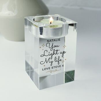 You Light Up My Life Glass Tea Light Holder, 5 of 5