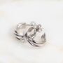 Sterling Silver Russian Wedding Ring Hoop Earrings, thumbnail 1 of 5