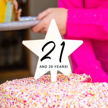'21 Again' Milestone Birthday Gold Star Cake Topper, 3 of 12
