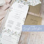 Periwinkle Foliage Concertina Wedding Invitations With Integrated RSVP, thumbnail 2 of 5