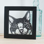 Framed Handmade Personalised Pet Portrait Papercut, thumbnail 3 of 7