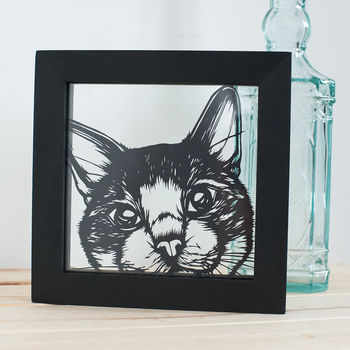 Framed Handmade Personalised Pet Portrait Papercut, 3 of 7