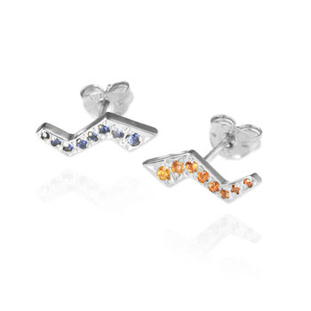 Flash Ear Studs With Sapphires, 8 of 11