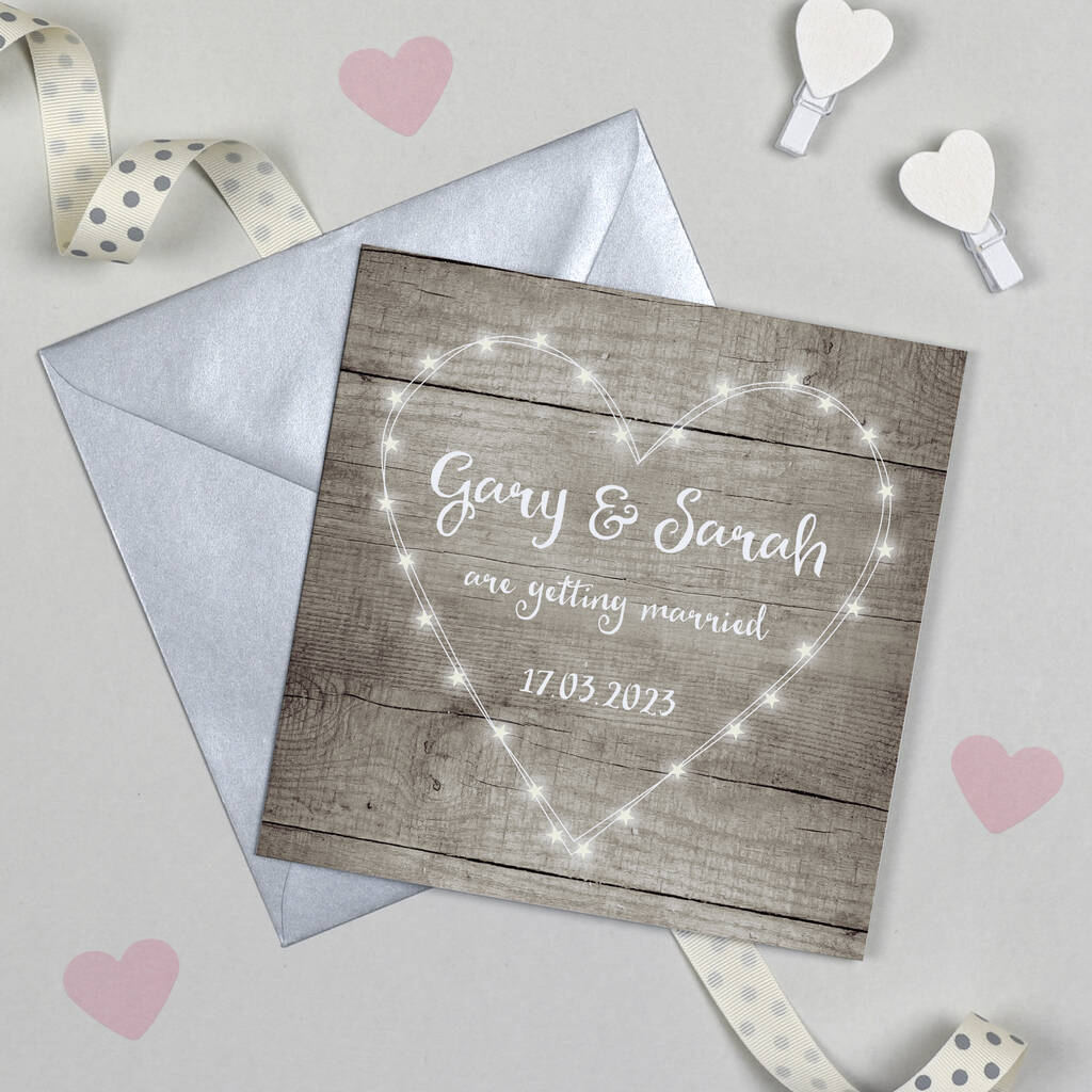 Fairy Lights Heart Wedding Invitation By Michelle Fiedler Design