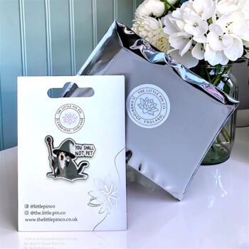 You Shall Not Pet Gandalf Wizard Cat Enamel Pin, 2 of 9