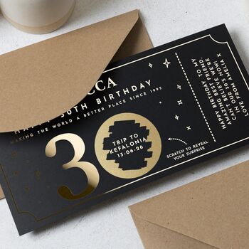 Personalised 30th Birthday Scratch Reveal Gift Voucher, 4 of 9