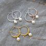 Freshwater Pearl And Fair Trade Nugget Hoops, thumbnail 5 of 9