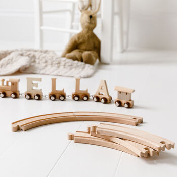Engraved New Baby Wooden Name Train Set, 11 of 12