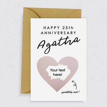 Happy 25th Anniversary Scratch Card / Two Colours, 3 of 3