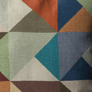 Multicoloured Abstract Geometric Block Print Cushion Cover, 2 of 12