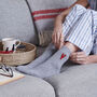 Lobster Wool Socks Embroidered Gift For Coastal Lovers, thumbnail 5 of 12