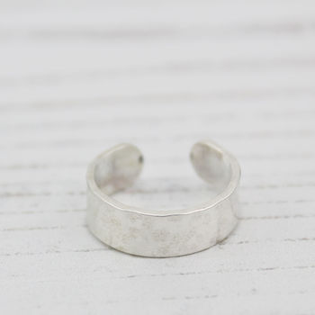Sterling Silver Hammered Toe Ring, 3 of 8