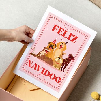 Feliz Navidog, Christmas Dog Art Print, 4 of 9