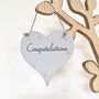 Congratulations Wooden Heart Hanging Sign, thumbnail 1 of 2