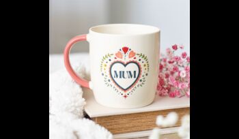 Mum Mug | Folk Heart Pattern, 3 of 5