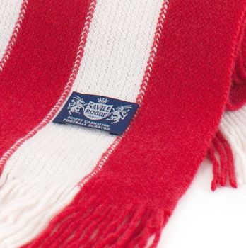 Vertical Cashmere Football Scarf: Red & White, 3 of 3