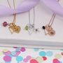 Personalised Childs Heart Necklace With Birthstones, thumbnail 4 of 12