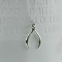 Solid Silver Lucky Wishbone Necklace, thumbnail 2 of 3