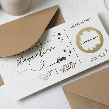 Staycation Personalised Scratch Reveal Gift Voucher, 5 of 9