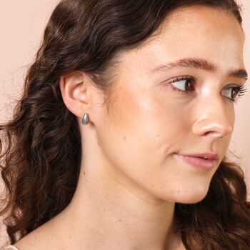 Stainless Steel Mini Teardrop Stud Earrings, 3 of 5