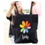 Love And Flower Embroidered Tote Bag, thumbnail 1 of 2