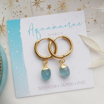 Aquamarine March Birthstone Earrings, 2 of 10