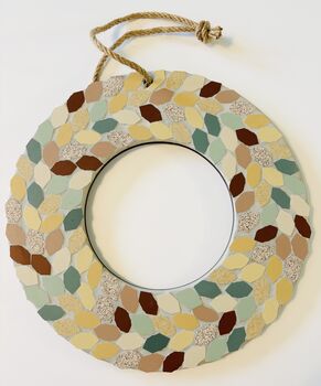 Floral Mosaic Hanging Indoor Wreath Decoration, 9 of 11