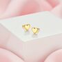 18ct Gold Plated Heart Stud Earrings, thumbnail 1 of 4