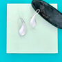Curved Teardrop Drop Sterling Silver Earrings, thumbnail 4 of 6