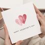 Personalised Initials In Hearts Valentines Card, thumbnail 1 of 7