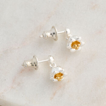 Lily Of The Valley Silver Drop Stud Earrings, 2 of 5