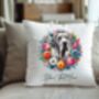 Personalised Great Dane Summer Floral Dog Wreath Cushion And Mug Gift Bundle, thumbnail 4 of 4