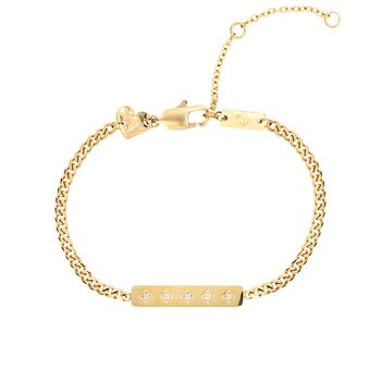 Personalised Sparkling Petite Cosmic Star Bar Bracelet In Gold, 9 of 10